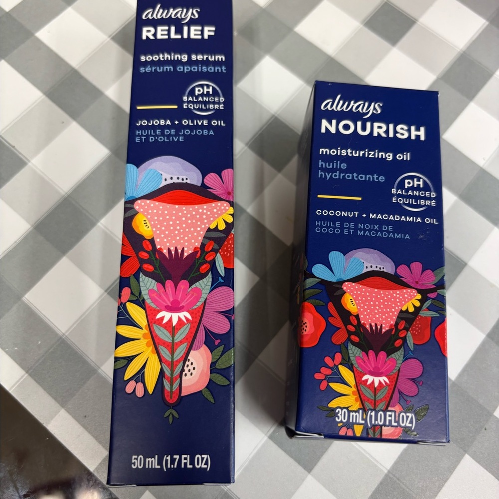 Always Soothing Serum and Moisturizing Oil Set with Floral Design